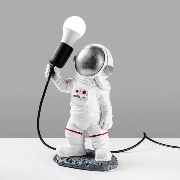 Opviq Stolná lampa Astronaut strieborná/biela