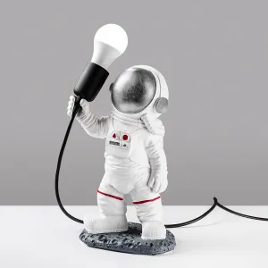 Opviq Stolná lampa Astronaut strieborná/biela