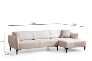 Hanah Home Rohová sedací souprava Belissimo 270 cm bílá pravá