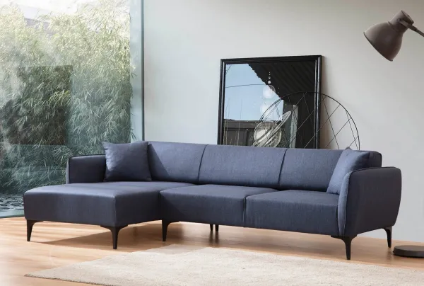 Hanah Home Rohová sedací souprava Belissimo 270 cm modrá levá