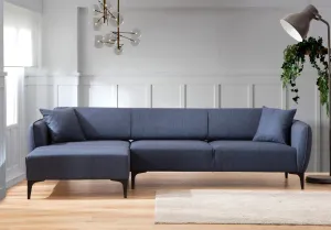 Hanah Home Rohová sedací souprava Belissimo 270 cm modrá levá
