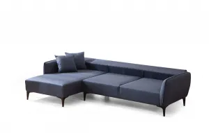 Hanah Home Rohová sedací souprava Belissimo 270 cm modrá levá