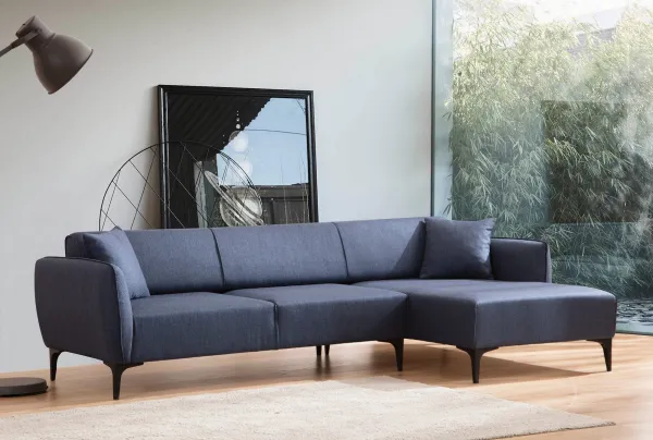 Hanah Home Rohová sedací souprava Belissimo 270 cm modrá pravá