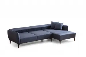 Hanah Home Rohová sedací souprava Belissimo 270 cm modrá pravá