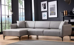 Hanah Home Rohová sedací souprava Belissimo 270 cm světle šedá levá