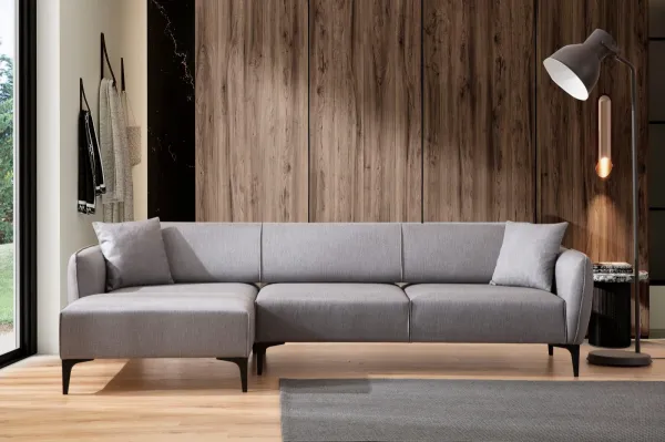 Hanah Home Rohová sedací souprava Belissimo 270 cm světle šedá levá