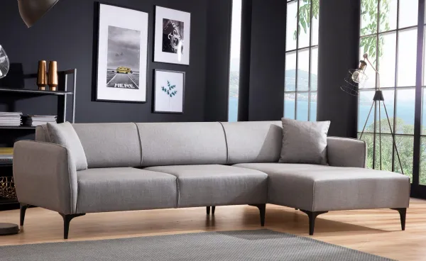 Hanah Home Rohová sedací souprava Belissimo 270 cm světle šedá pravá