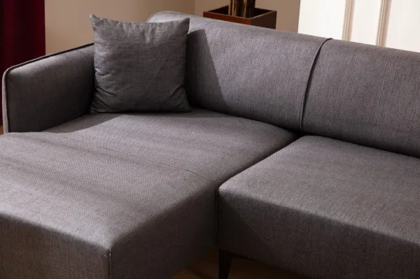 Hanah Home Rohová sedací souprava Belissimo 270 cm tmavě šedá levá