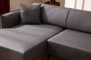 Hanah Home Rohová sedací souprava Belissimo 270 cm tmavě šedá levá