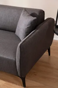 Hanah Home Rohová sedací souprava Belissimo 270 cm tmavě šedá levá