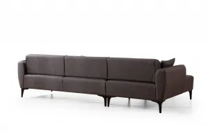 Hanah Home Rohová sedací souprava Belissimo 270 cm tmavě šedá levá