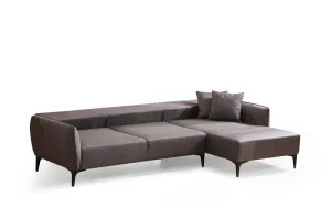 Hanah Home Rohová sedací souprava Belissimo 270 cm tmavě šedá pravá