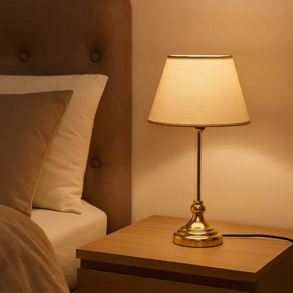 Opviq Stolná lampa Deni béžová/zlatá