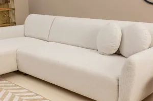 Hanah Home Rohová sedací souprava Eddy 273 cm bílá levá