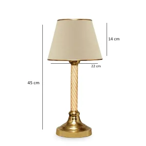 Opviq Stolní lampa Denis béžová/zlatá