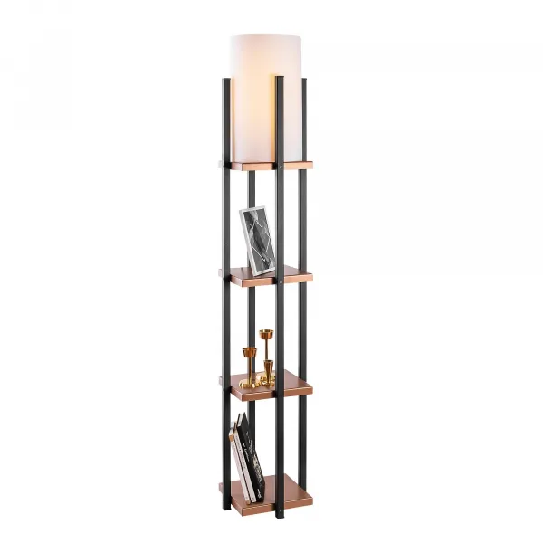 Opviq Stojacia lampa Nora VI čierna matná/medená