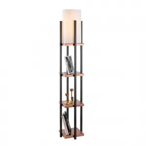 Opviq Stojacia lampa Nora VI čierna matná/medená