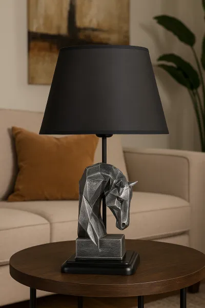 Opviq Stolová lampa Horses čierna/strieborná