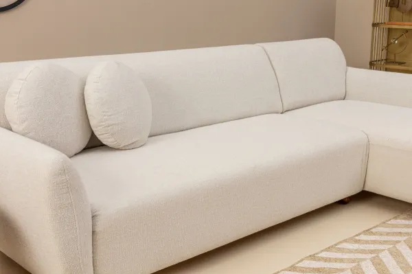 Hanah Home Rohová sedací souprava Eddy 273 cm bílá pravá