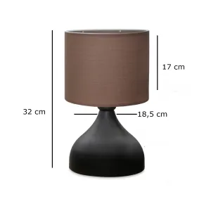Opviq Stolná lampa Mija čierna/hnedá