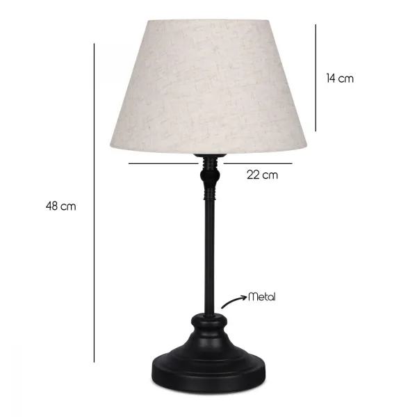 Opviq Stolná lampa Milos čierna/krémová