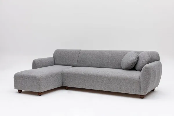 Hanah Home Rohová sedací souprava Eddy 273 cm světle šedá levá