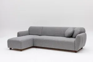 Hanah Home Rohová sedací souprava Eddy 273 cm světle šedá levá