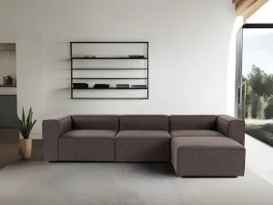 Hanah Home Rohová sedací souprava Fora 296 cm tmavě hnědá pravá