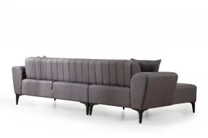 Hanah Home Rohová sedací souprava Hamlet 270 cm tmavě šedá levá