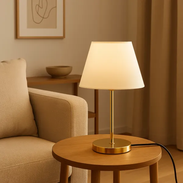 Opviq Stolní lampa Shade II bílá/zlatá