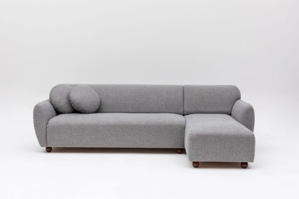 Hanah Home Rohová sedací souprava Eddy 273 cm světle šedá pravá