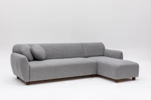 Hanah Home Rohová sedací souprava Eddy 273 cm světle šedá pravá