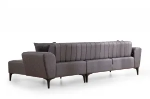 Hanah Home Rohová sedací souprava Hamlet 270 cm tmavě šedá pravá