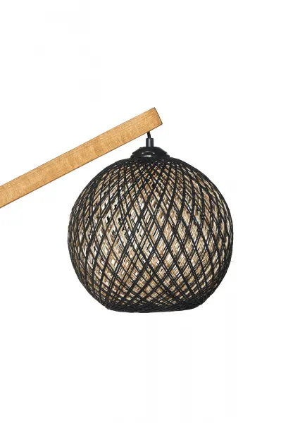 Opviq Stojacia lampa Beehive z masívu čierna/hnedá