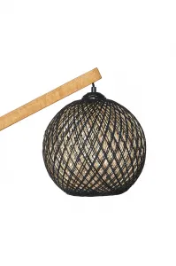 Opviq Stojacia lampa Beehive z masívu čierna/hnedá