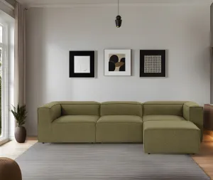 Hanah Home Rohová sedací souprava Fora 296 cm zelená pravá