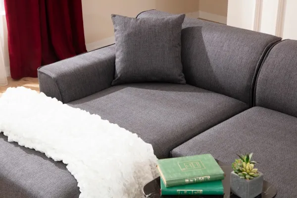 Hanah Home Rohová sedací souprava Petra 250 cm antracitová levá