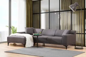 Hanah Home Rohová sedací souprava Petra 250 cm antracitová levá