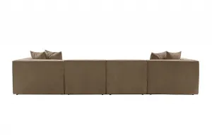 Hanah Home Rohová sedací souprava Sora 430 cm hnědá pravá