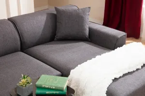 Hanah Home Rohová sedací souprava Petra 250 cm antracitová pravá