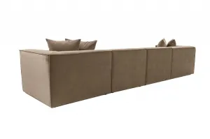 Hanah Home Rohová sedací souprava Sora 430 cm hnědá pravá