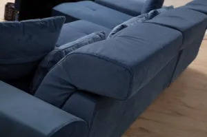 Hanah Home Rohová sedací souprava Frido 308 cm modrá levá