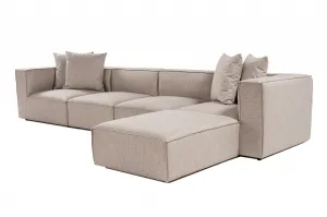 Hanah Home Rohová sedací souprava Sora 430 cm pískově béžová pravá
