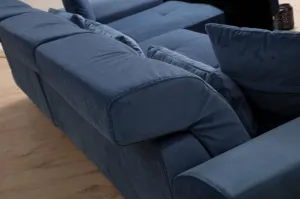 Hanah Home Rohová sedací souprava Frido 308 cm modrá pravá