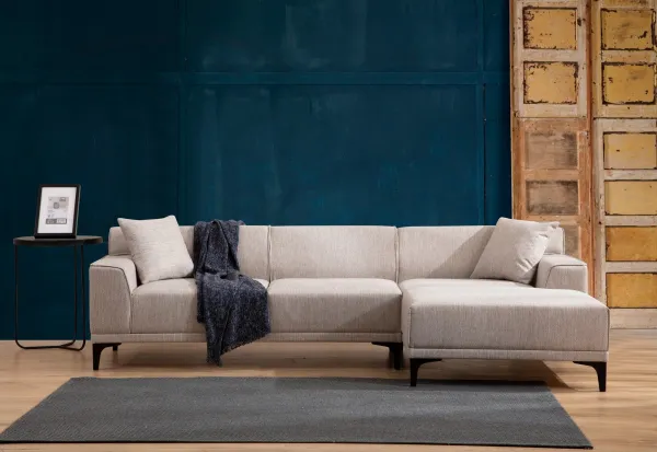 Hanah Home Rohová sedací souprava Petra 250 cm bílá pravá