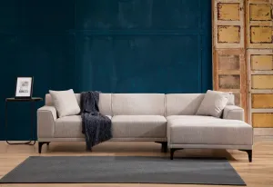 Hanah Home Rohová sedací souprava Petra 250 cm bílá pravá