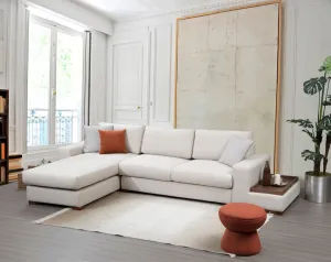 Hanah Home Rohová sedací souprava Loop 312 cm s odkládacím stolkem béžová levá