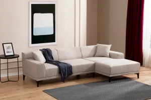 Hanah Home Rohová sedací souprava Petra 250 cm bílá pravá
