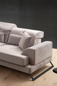 Hanah Home Rohová sedací souprava Frido 308 cm světle šedá levá
