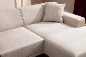Hanah Home Rohová sedací souprava Petra 250 cm bílá pravá
